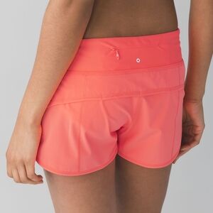 Lululemon Speed Short H2O Grapefruit 2.5" Size 4 Lined Internal Drawstring Beach
